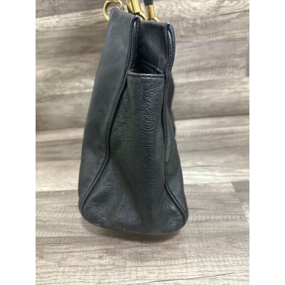 MARC BY MARC JACOBS COW LEATHER BLACK SATCHEL HANDBAG SHOULDER PURSE WOMENS - Picture 2 of 16